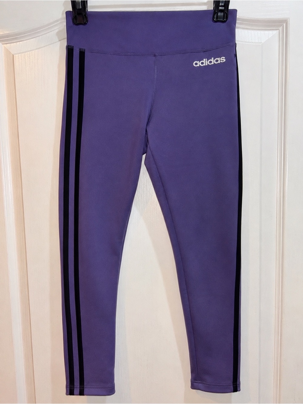 Adidas Purple 3 Stripe High Rise Leggings Climalite Women’s Est Small